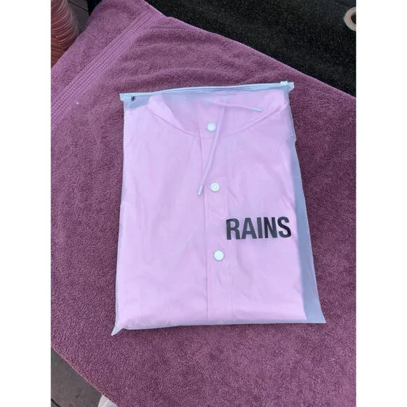 Rains Unisex Long Rain Jacket, Sky Pink, Waterproof, Sizes S, M, L - Picture 11 of 12